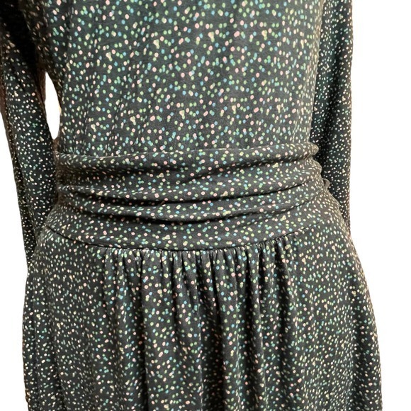 Boden Dress Womens Black Multicolor Polka Dots Fit Flare Jersey Size US 2 P - Picture 7 of 12